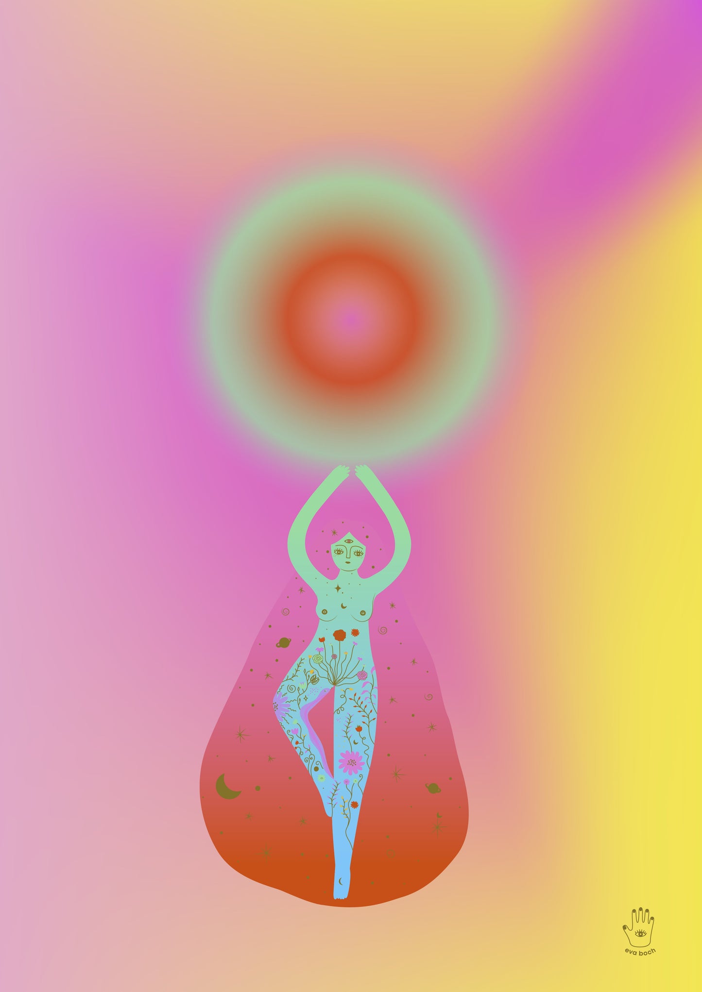 Colourful Intuition Power Art Print, Wall Art Print, Poster, Illustration