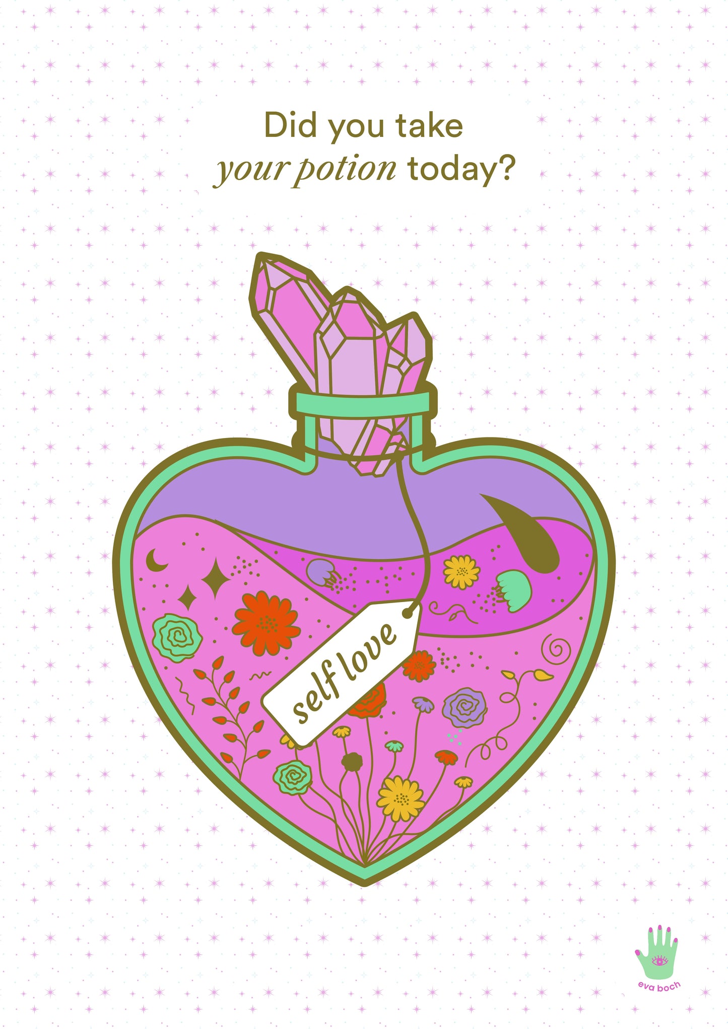 My Self Love Potion Art Print, Wall Art Print, Poster, Illustration