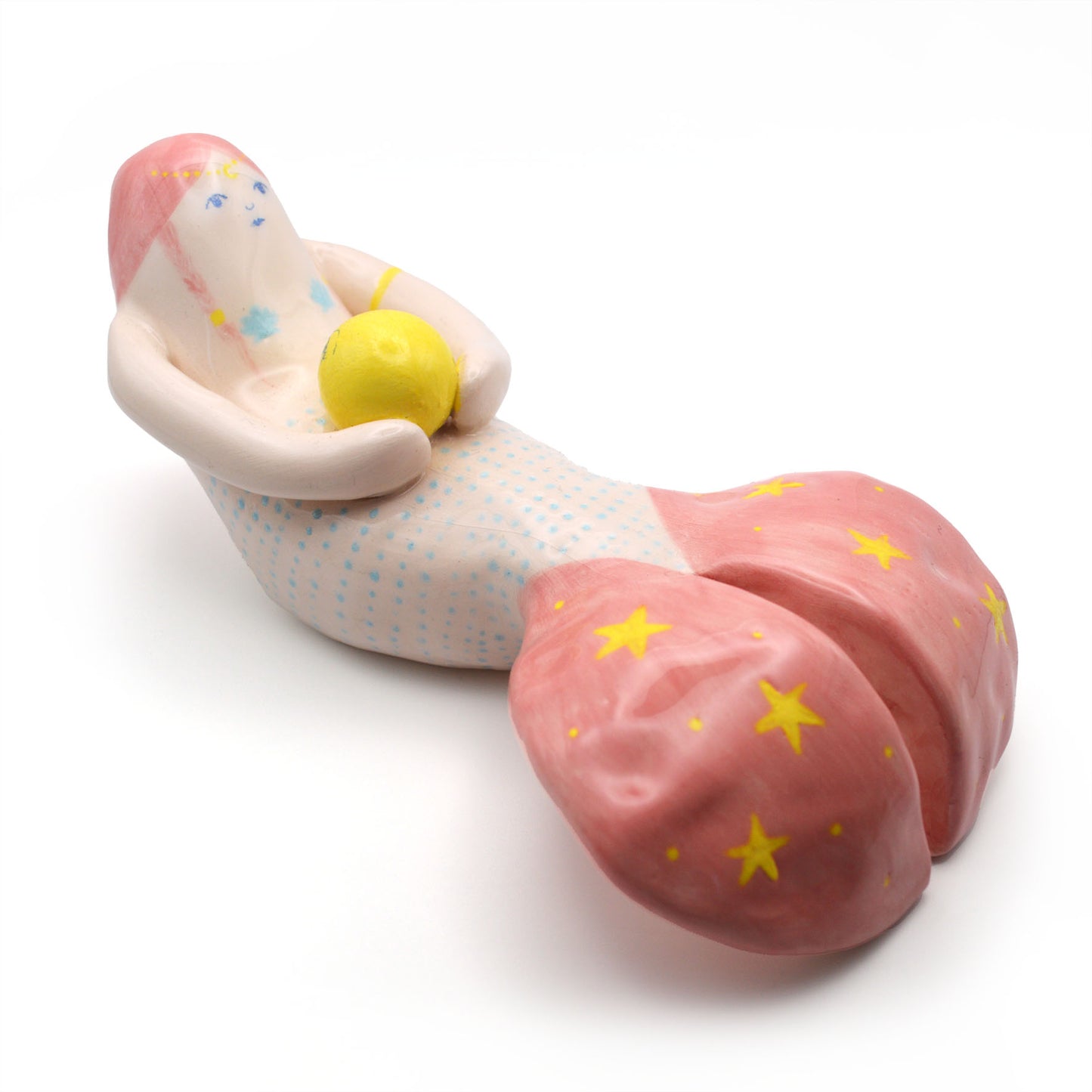 Mermaid Moon Goddess Ceramic, Ceramic mermaid Figurine