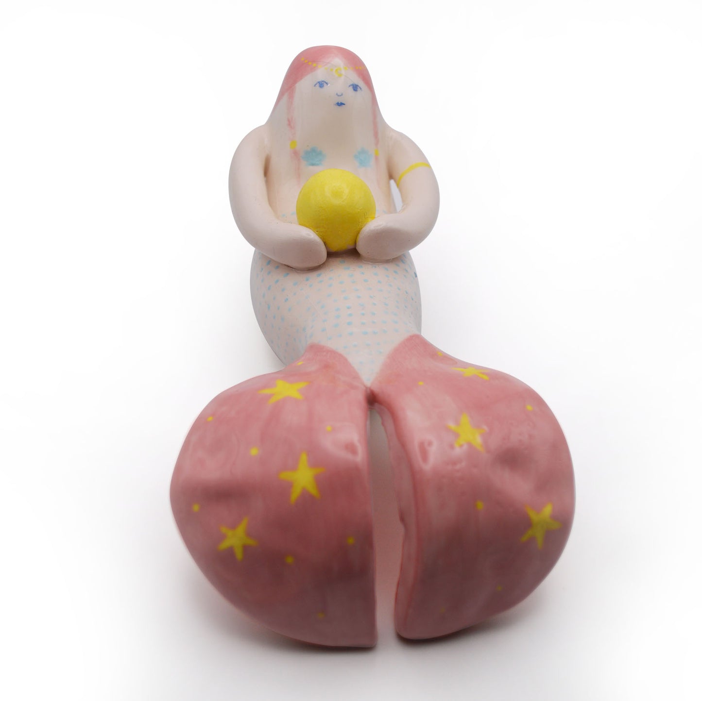 Mermaid Moon Goddess Ceramic, Ceramic mermaid Figurine