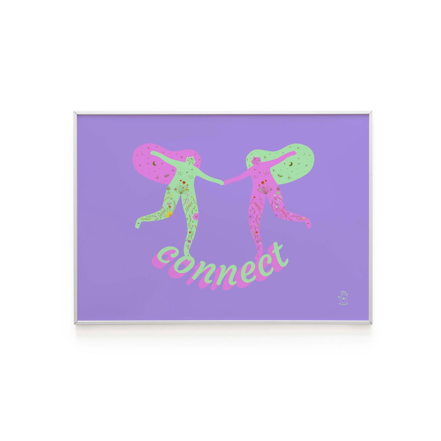 Girls Connection Art Print, Wall Art Print, Poster, Illustration