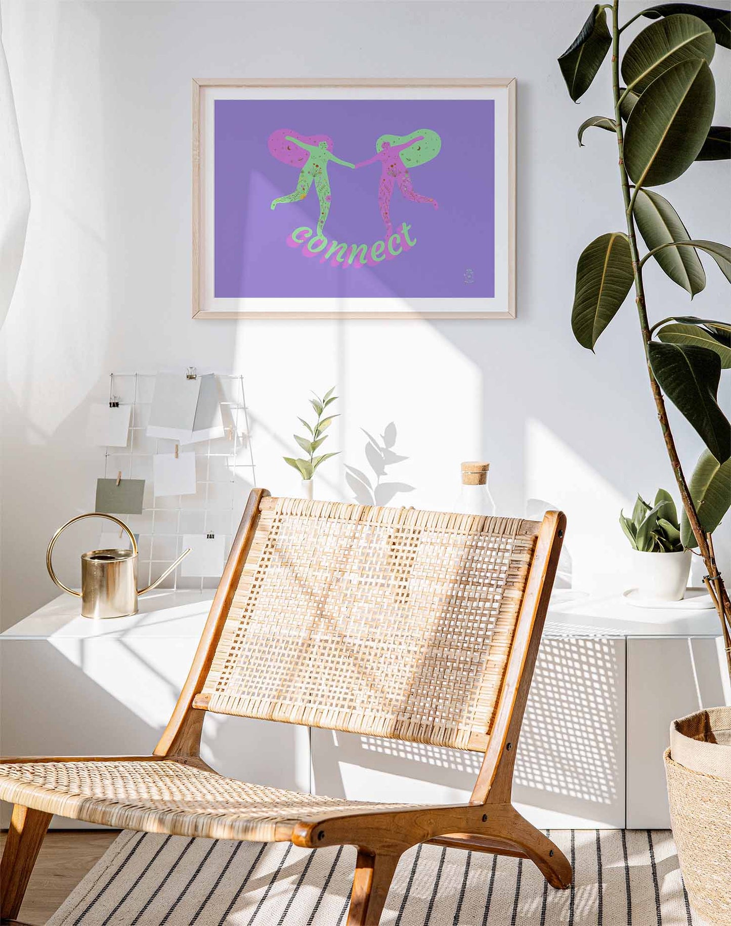 Girls Connection Art Print, Wall Art Print, Poster, Illustration