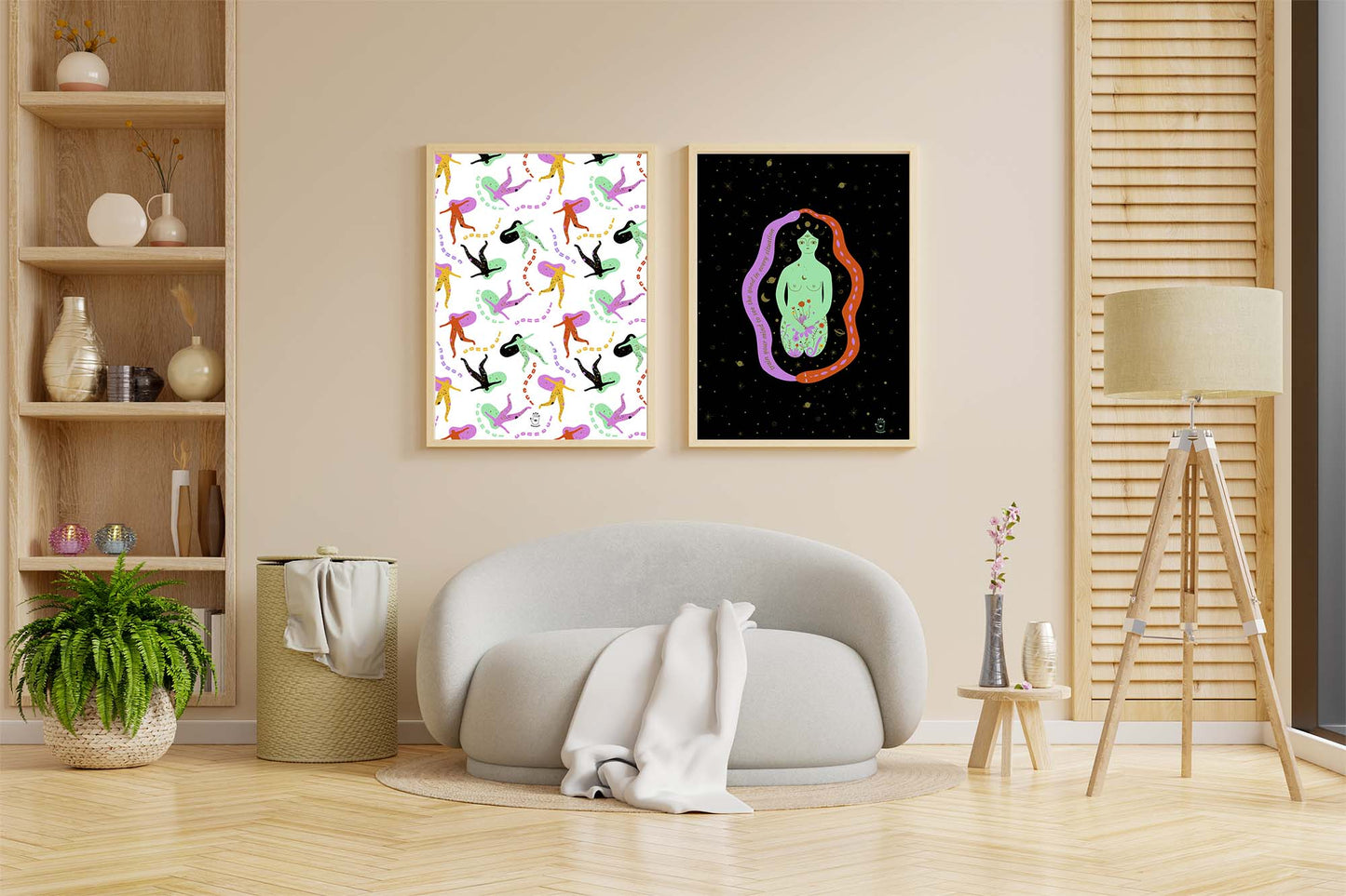 Universe Goddess Art Print, Wall Art Print, Poster, Illustration