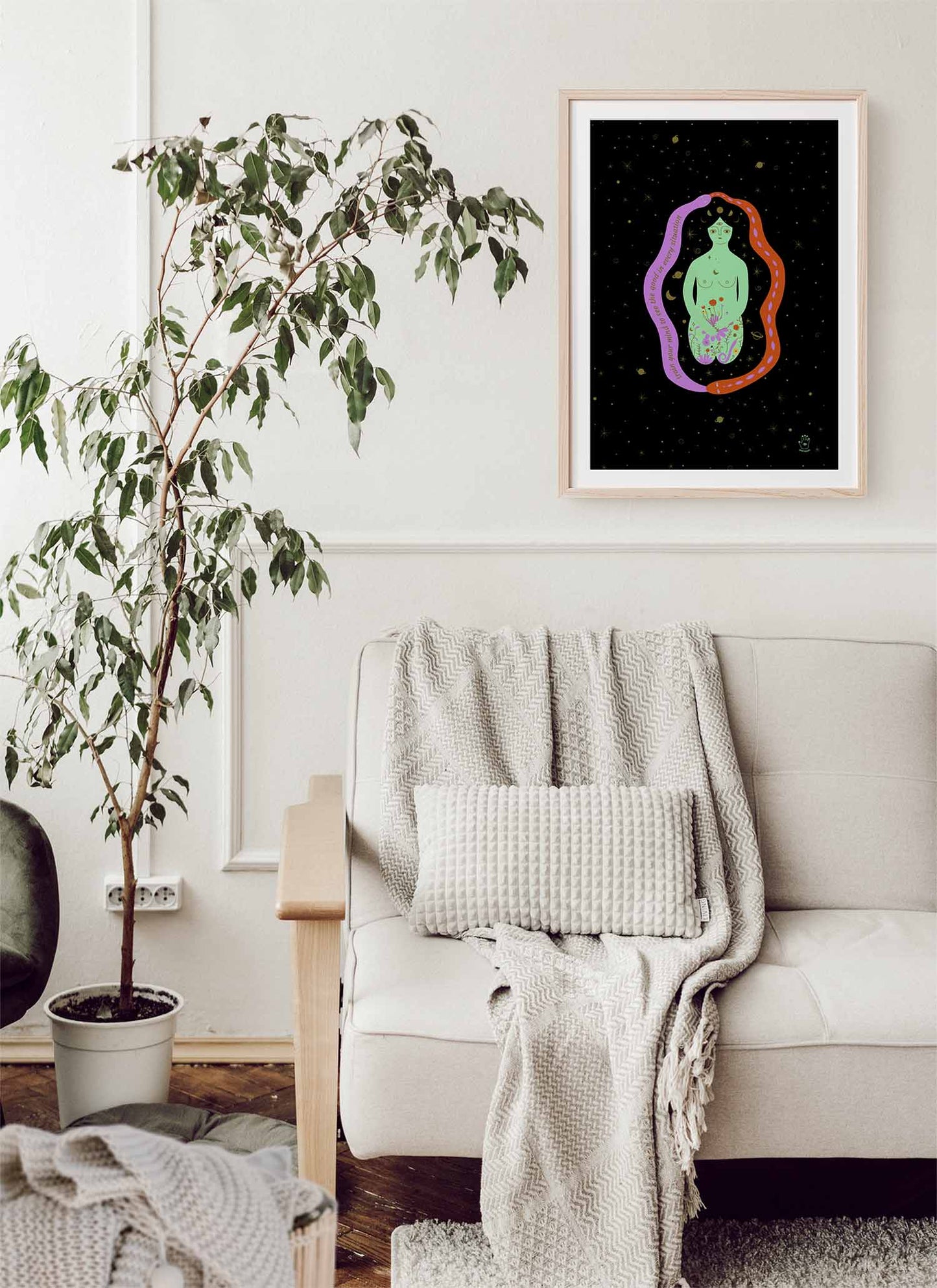 Universe Goddess Art Print, Wall Art Print, Poster, Illustration