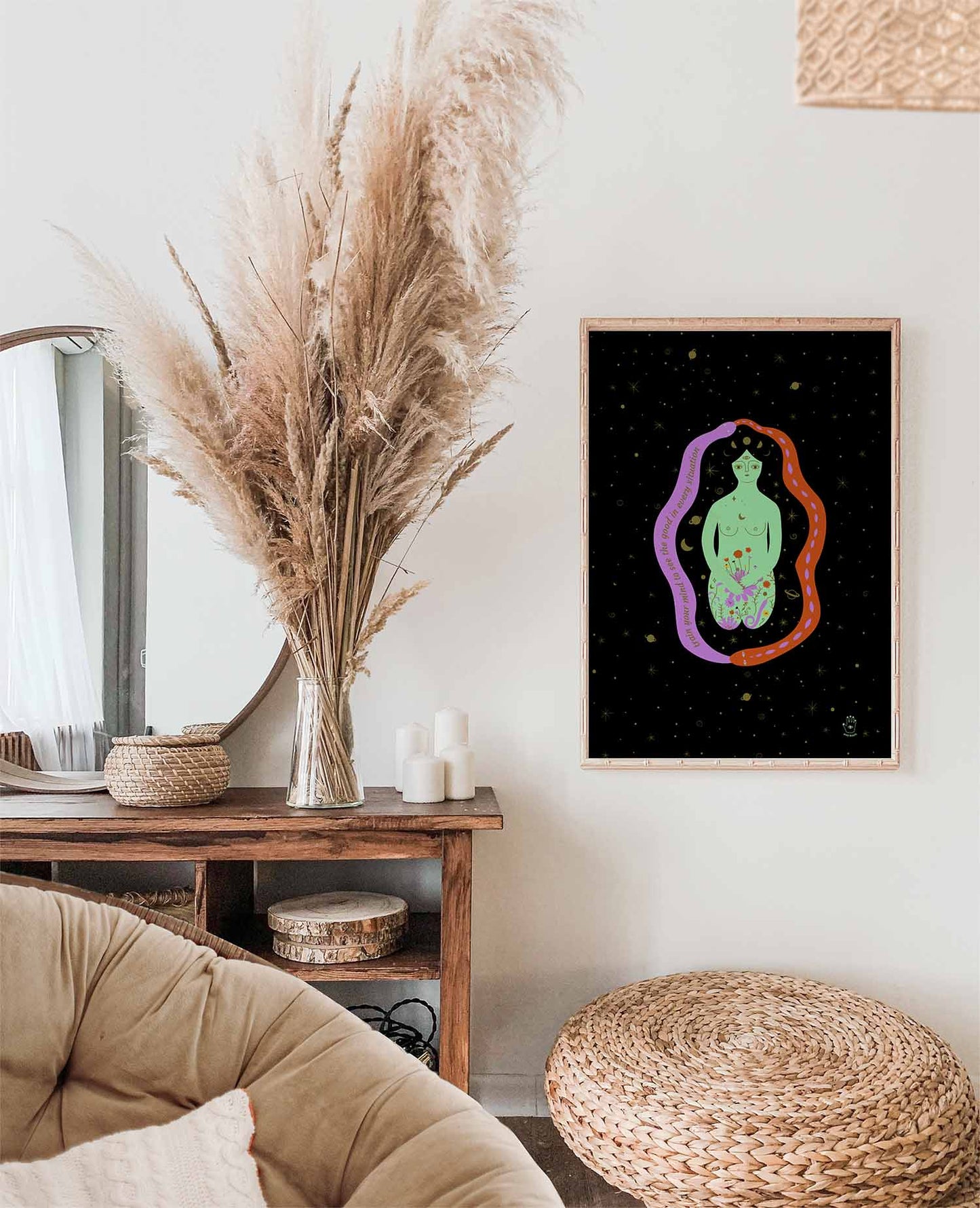 Universe Goddess Art Print, Wall Art Print, Poster, Illustration