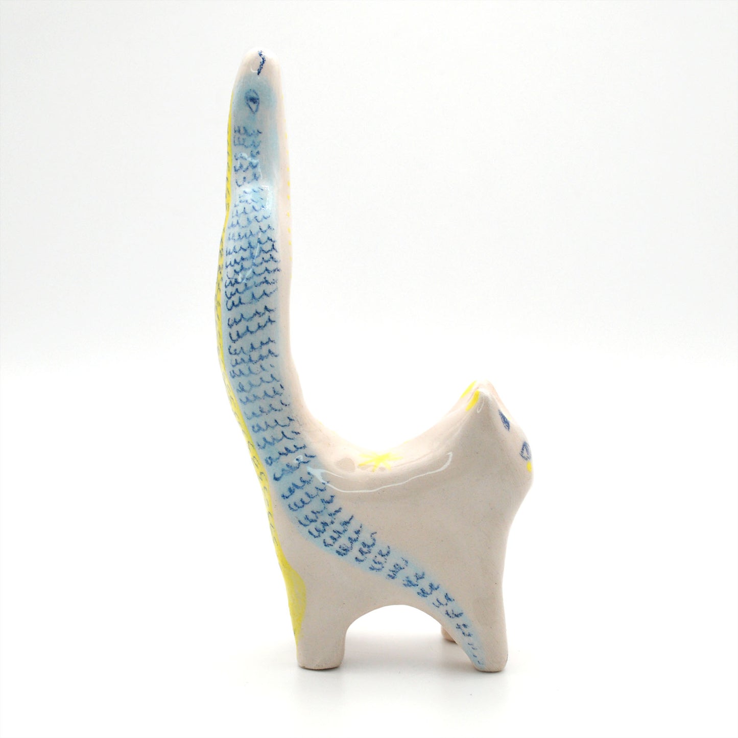 Aura Cat Ring Holder, Ceramic Cat Figurine