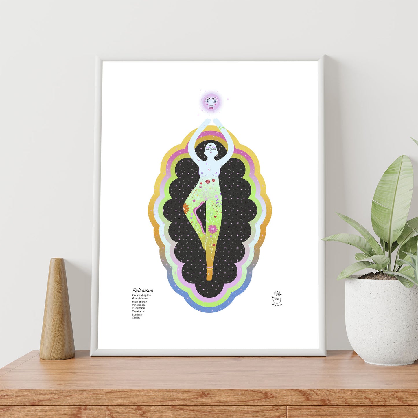 Full Moon Energy Art Print, Wall Art Print, Poster, Illustration