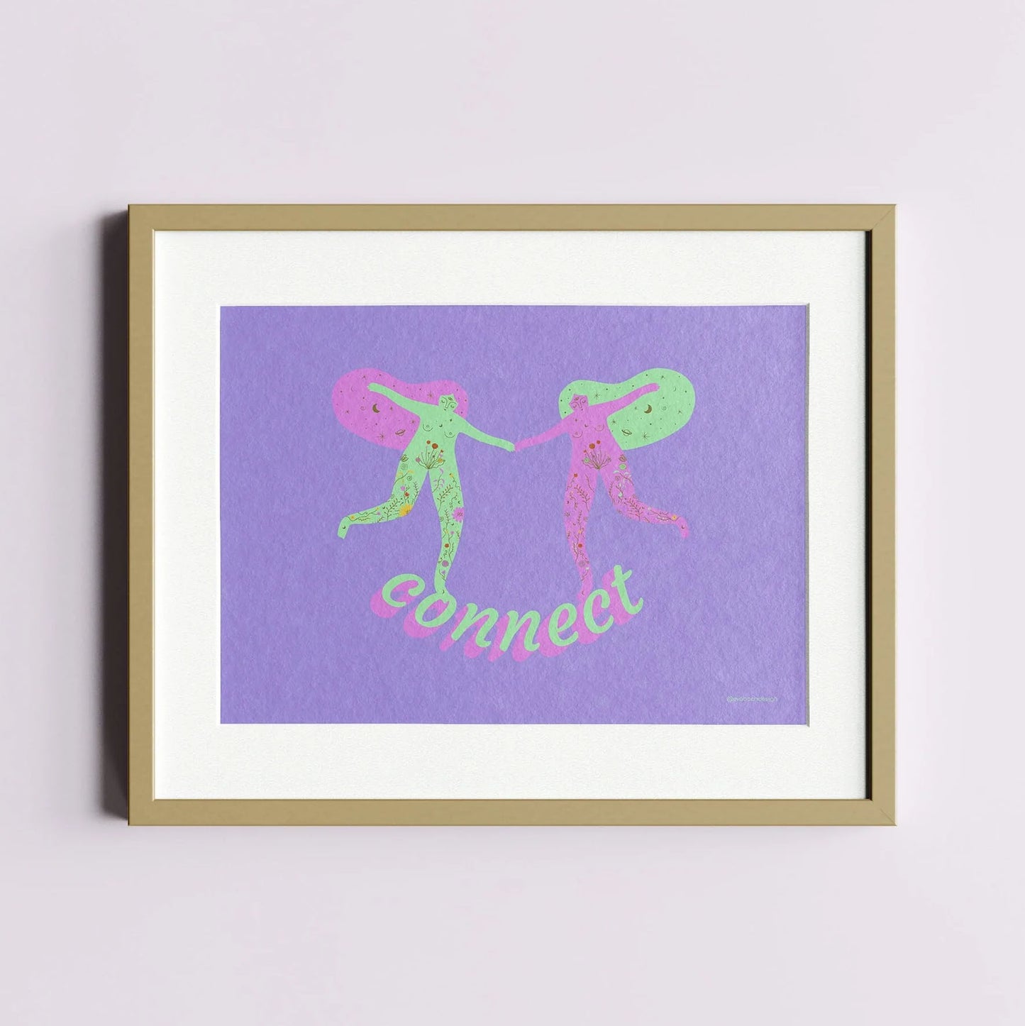 Girls Connection Art Print, Wall Art Print, Poster, Illustration