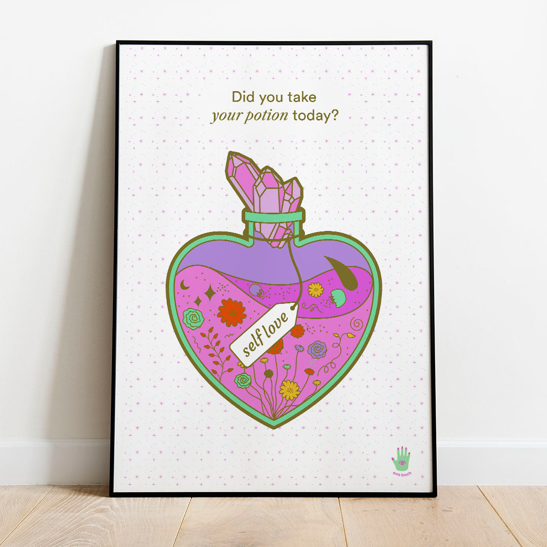 My Self Love Potion Art Print, Wall Art Print, Poster, Illustration