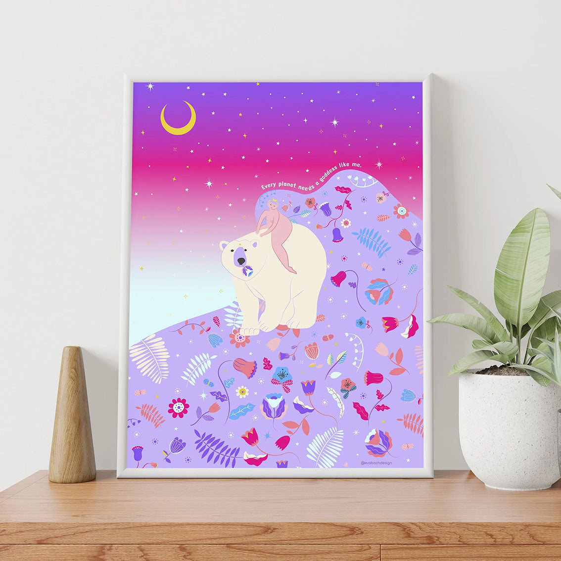 Nature Goddess Art Print, Wall Art Print, Poster, Illustration