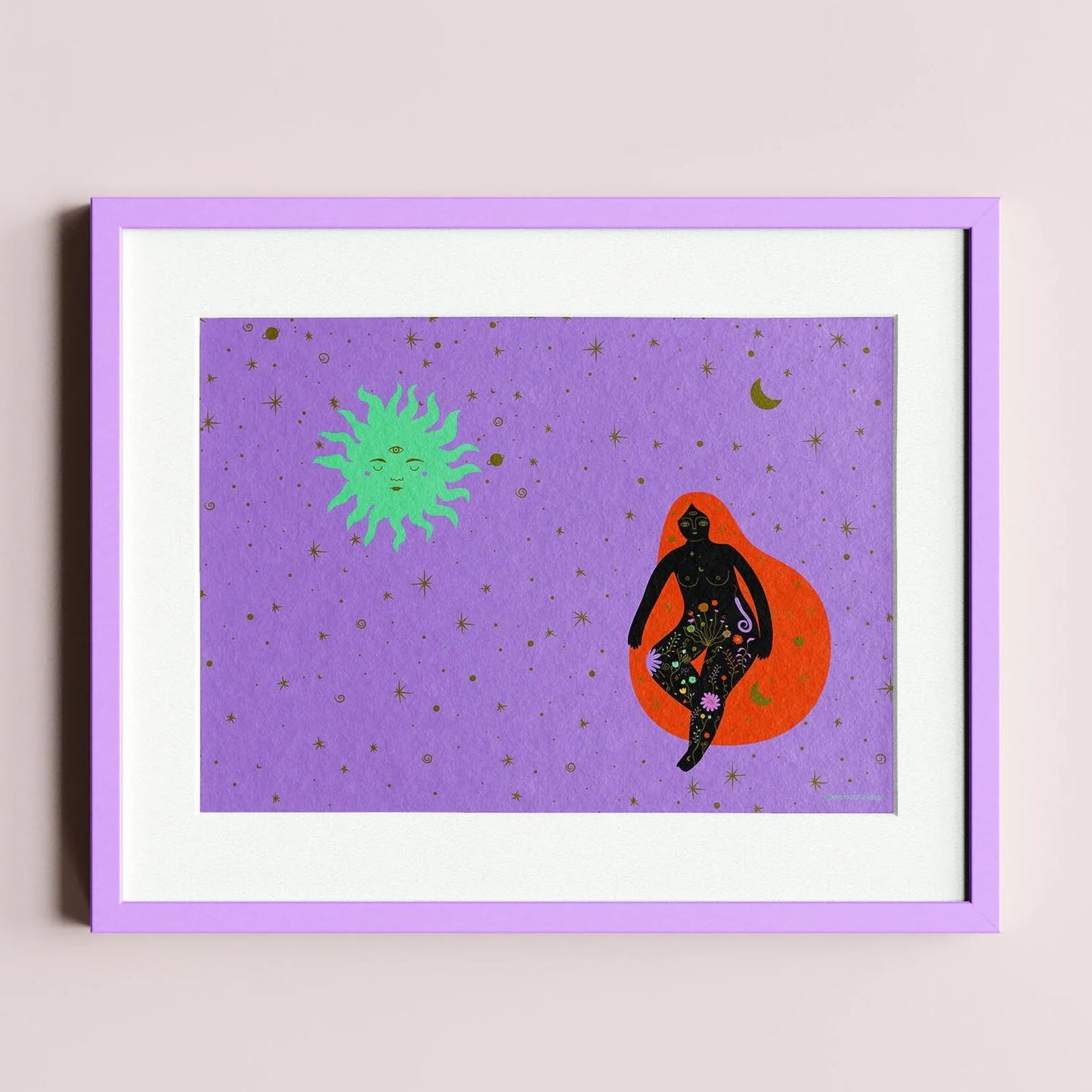 Purple universe Art Print, Wall Art Print, Poster, Illustration