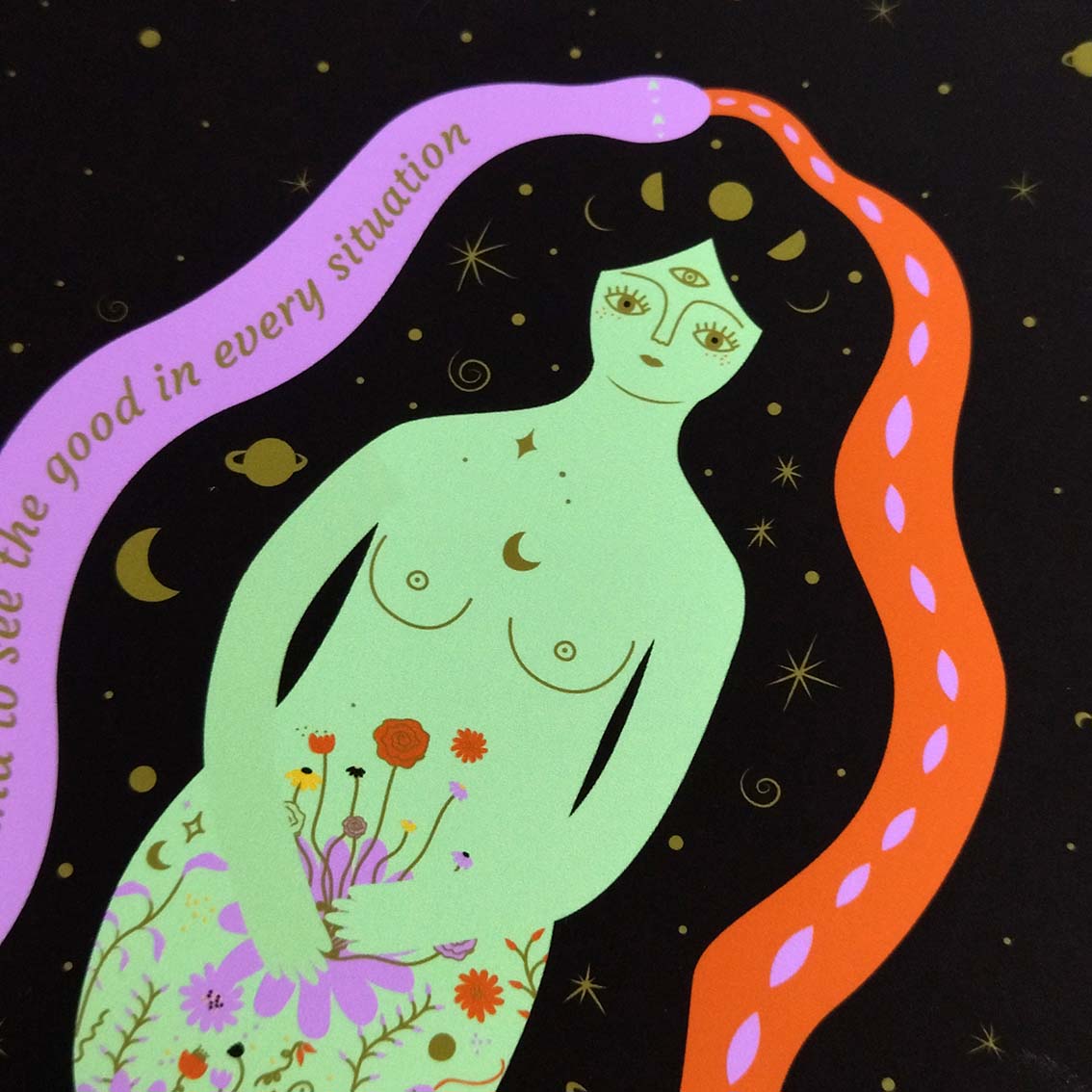 Universe Goddess Art Print, Wall Art Print, Poster, Illustration