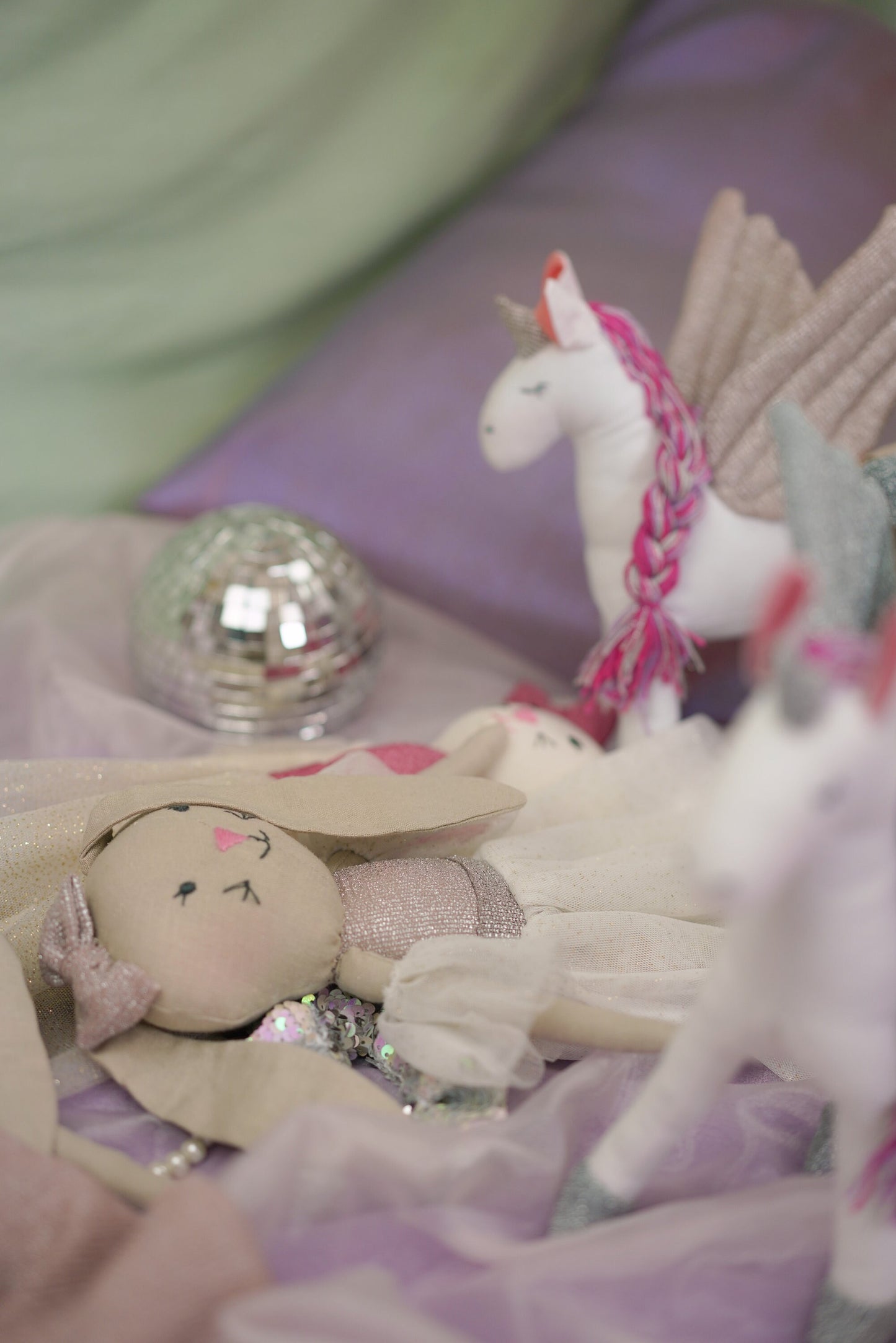 Unicorn doll, Toy, Decoration for kids, Handmade, Kid textile unicorn, plush doll toy, Olive