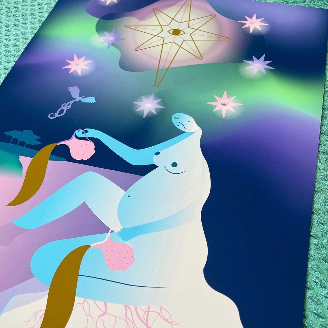 The Star Tarot Art Print, Wall Art Print, Poster, Illustration