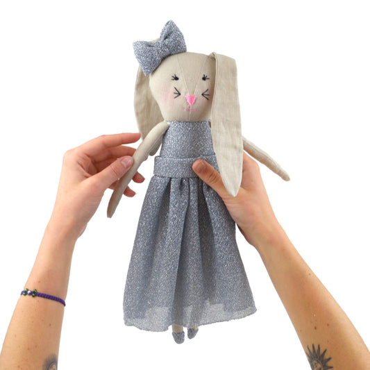 Plush Doll for Kids, Handmade, Bunny Doll, Kid's Decoration, Kid's room, Textile Toy, Irene Bunny